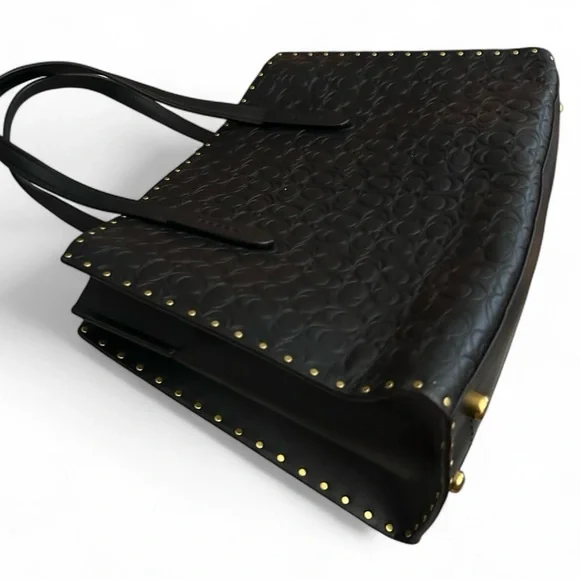 Coach Studded Charlie Embossed Leather Carryall - Picture 4 of 10